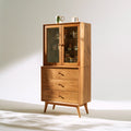 Meuble de rangement en bois, coloris brun naturel