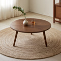 Table d'appoint ronde en bois, coloris brun foncé