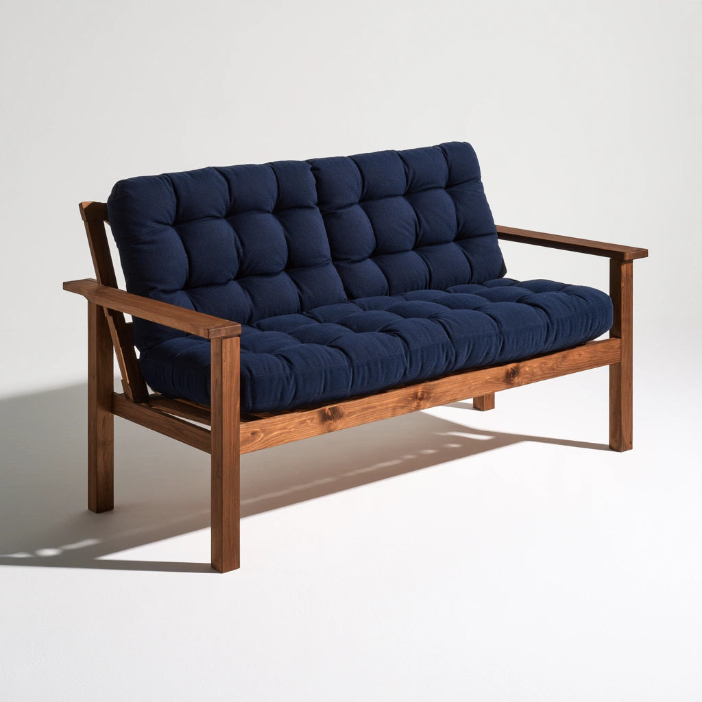 Banc décoratif en bois, coloris brun naturel