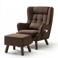 Fauteuil d'appoint aux lignes épurées à dossier haut, coloris brun