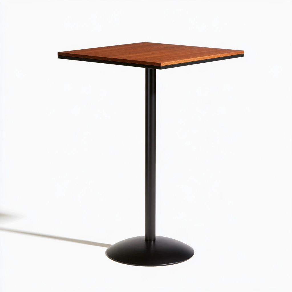 Table haute de bar aux lignes épurées, coloris gris