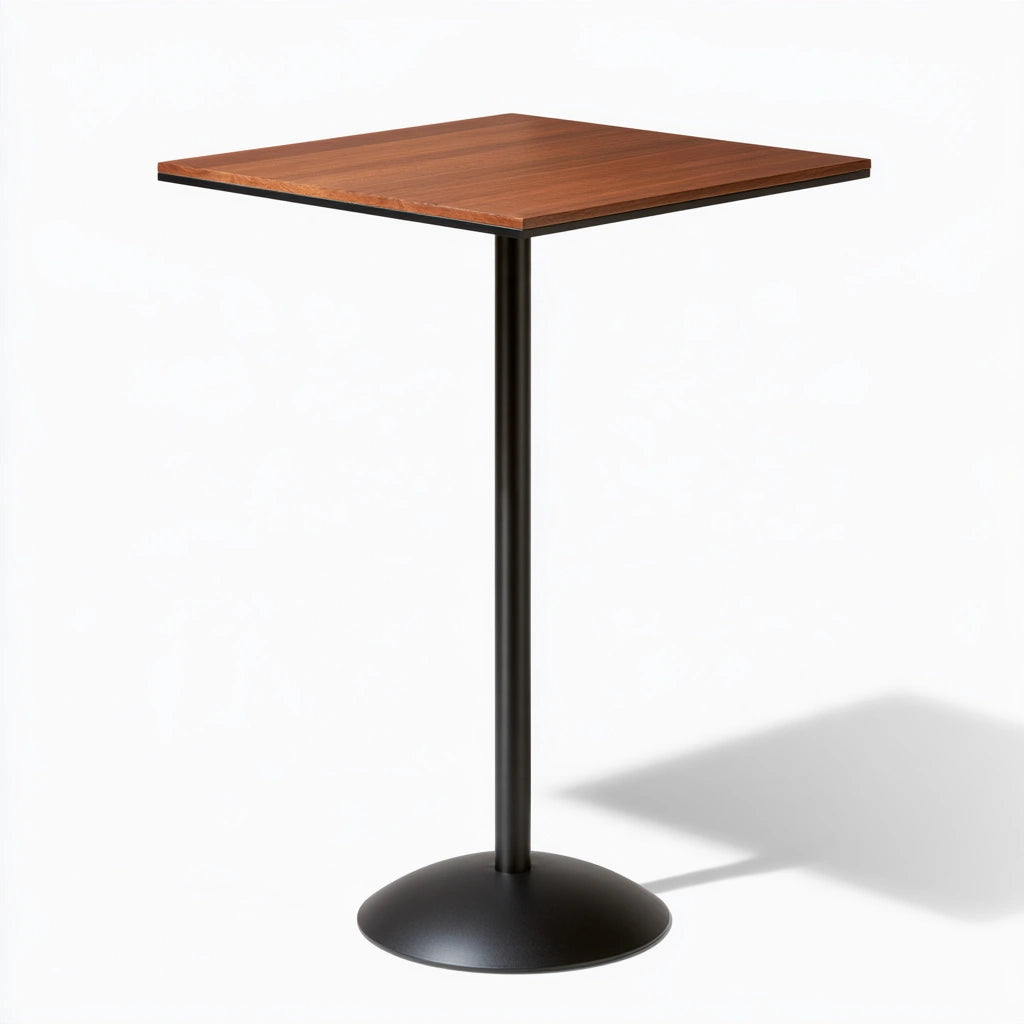 Table haute de bar aux lignes épurées, coloris gris