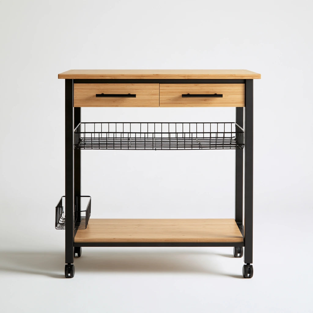 Chariot de rangement aux lignes épurées, coloris gris