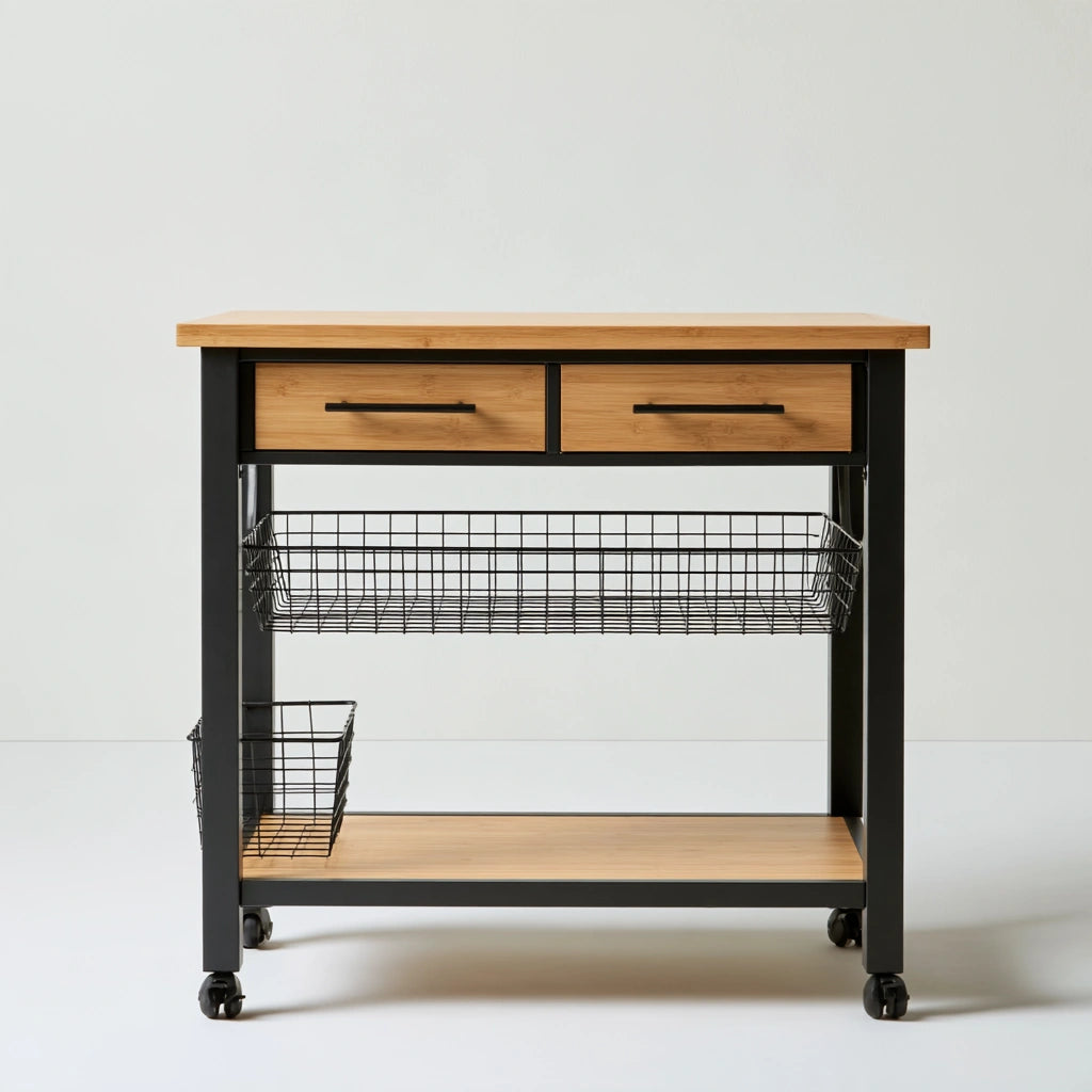 Chariot de rangement aux lignes épurées, coloris gris