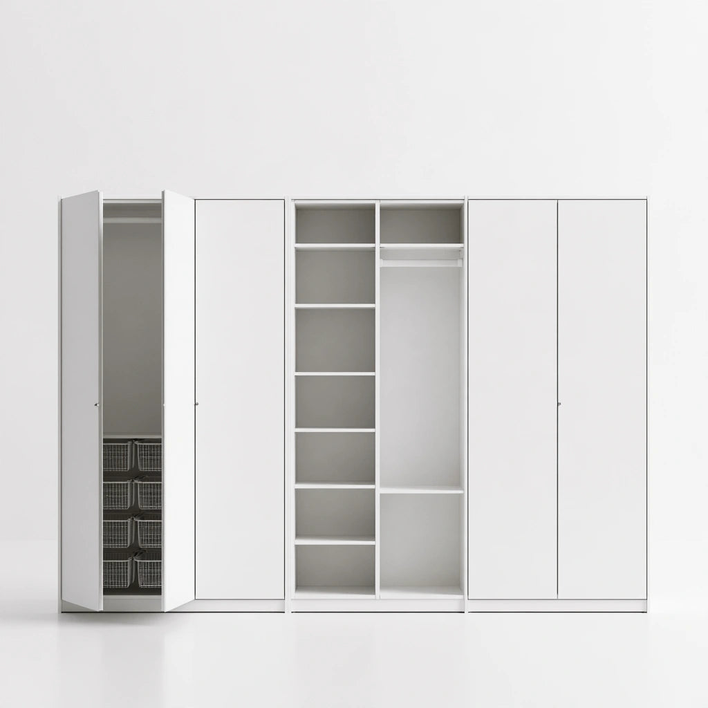 Armoire de rangement aux lignes épurées, coloris blanc
