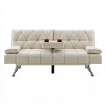 Canapé contemporain en tissu, coloris beige clair